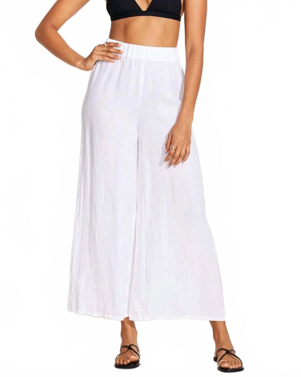 NEW VITAMIN A tallows wide leg pant in white ecolinen
